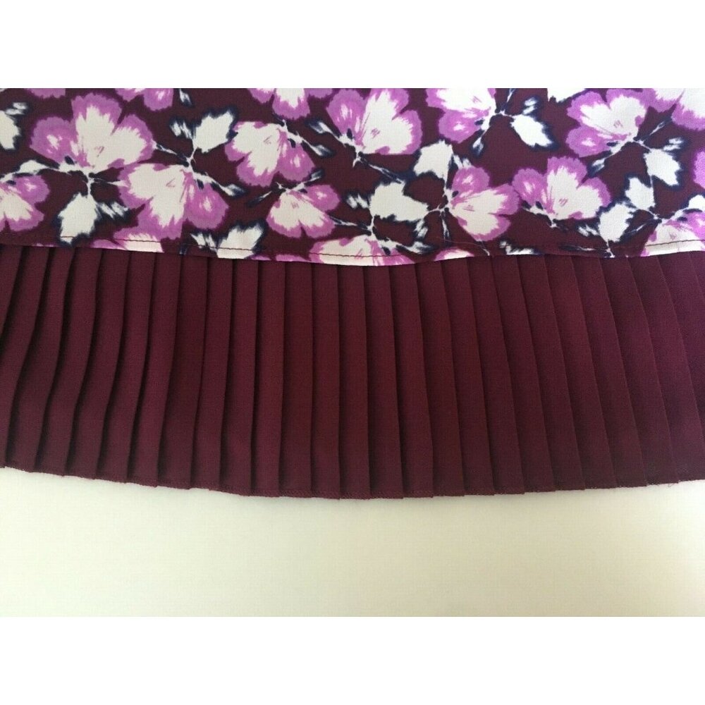 Banana Republic Top Medium Sleeveless Blouse Plum Shirt Floral Career Work - Picture 4 of 7